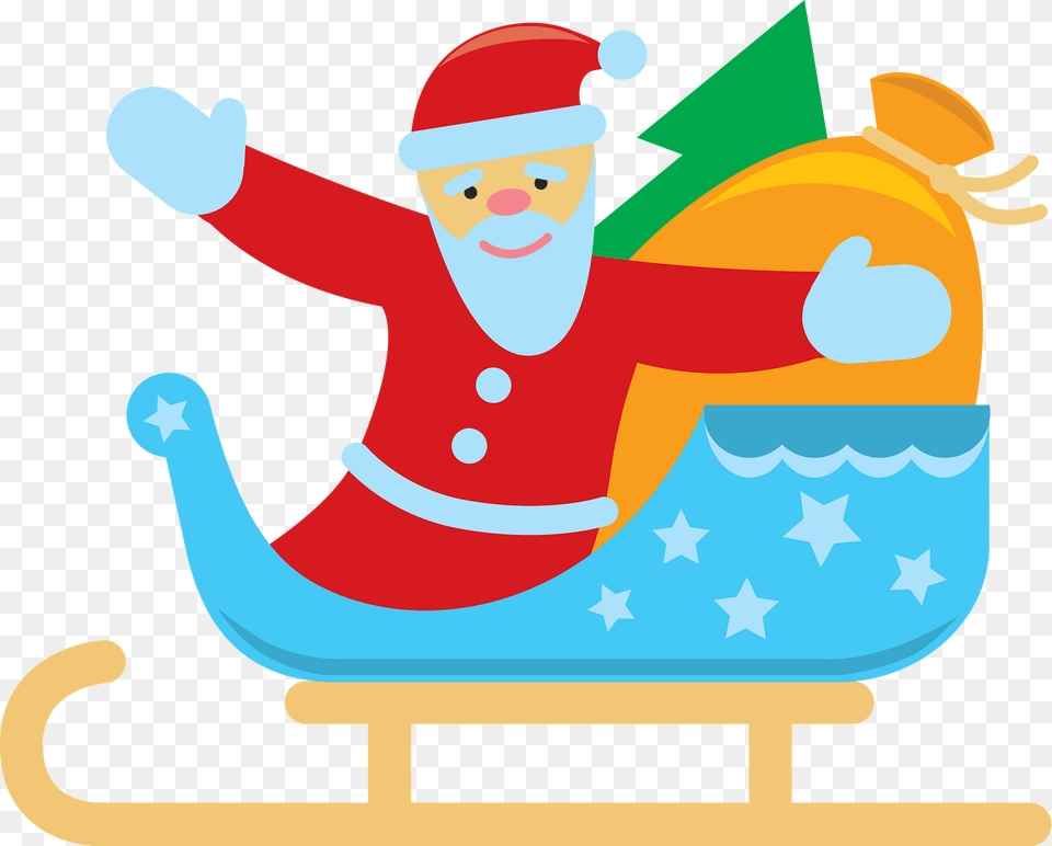 Santa Sleigh Clipart, Face, Head, Person, Baby Png Image