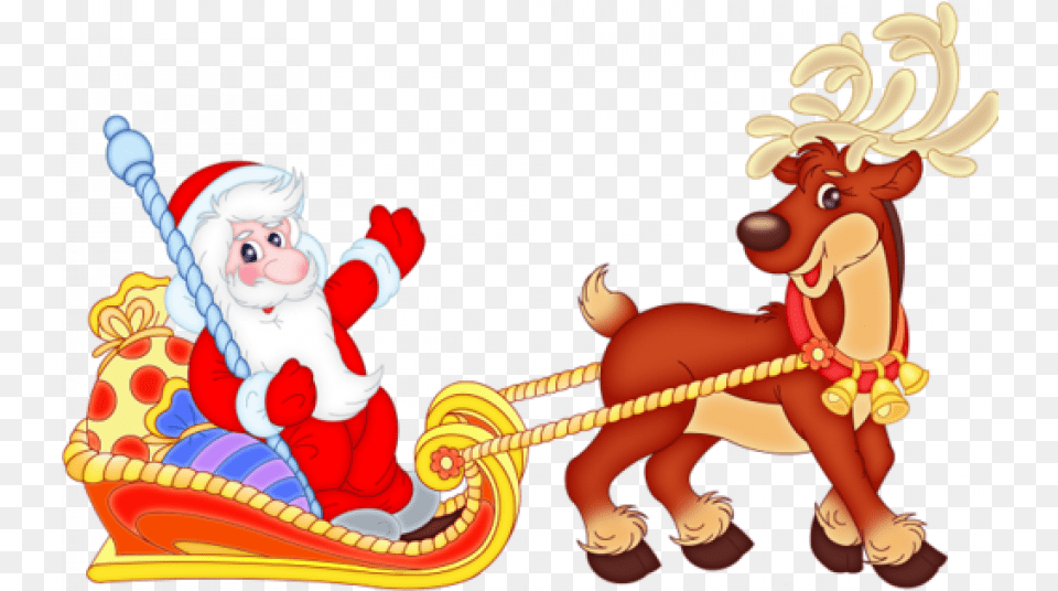 Santa Sleigh Clipart Christmas Clipart Sleigh Transparent Background, Baby, Person, Nature, Outdoors Png