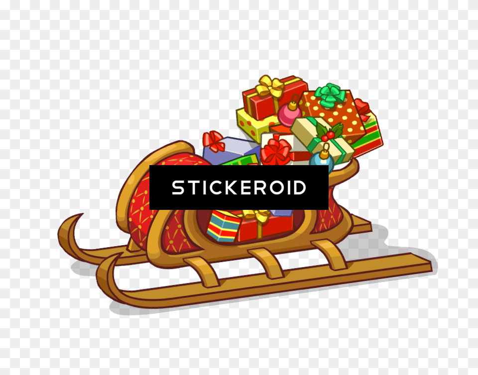 Santa Sleigh Holidays Sled, Bulldozer, Machine Png Image