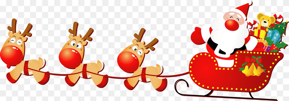 Santa Sleigh Images Sleigh And Reindeer Clipart Free Png