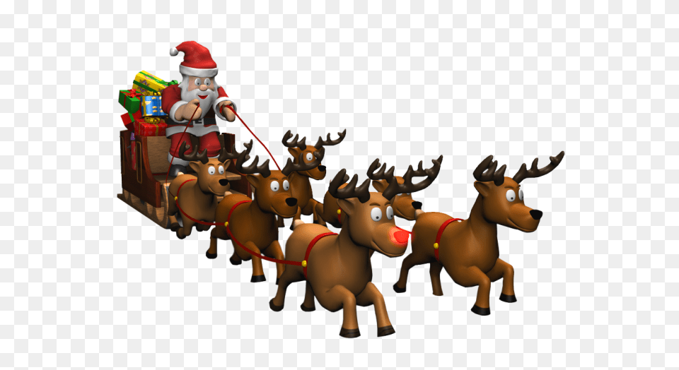 Santa Sleigh Picture Santa Claus And Rudolph, Baby, Person Png