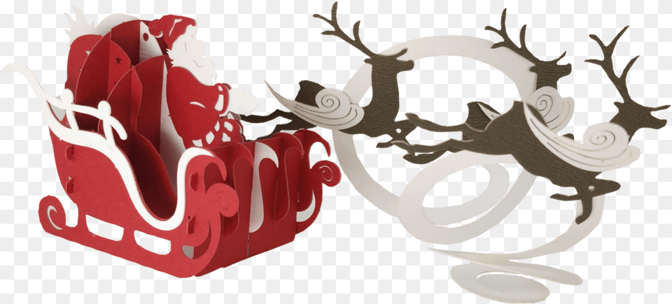 Santa Sleigh Reindeer, Art, Graphics, Baby, Face Free Png Download