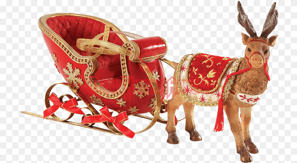 Santa Sleigh Reindeer Download Christmas Chariot, Animal, Mammal Png Image