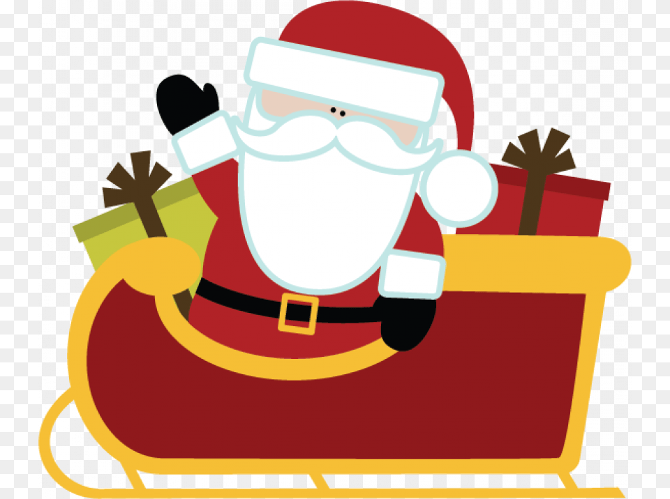 Santa Sleigh Santa In A Sleigh Clipart, Machine, Wheel, Baby, Person Png Image