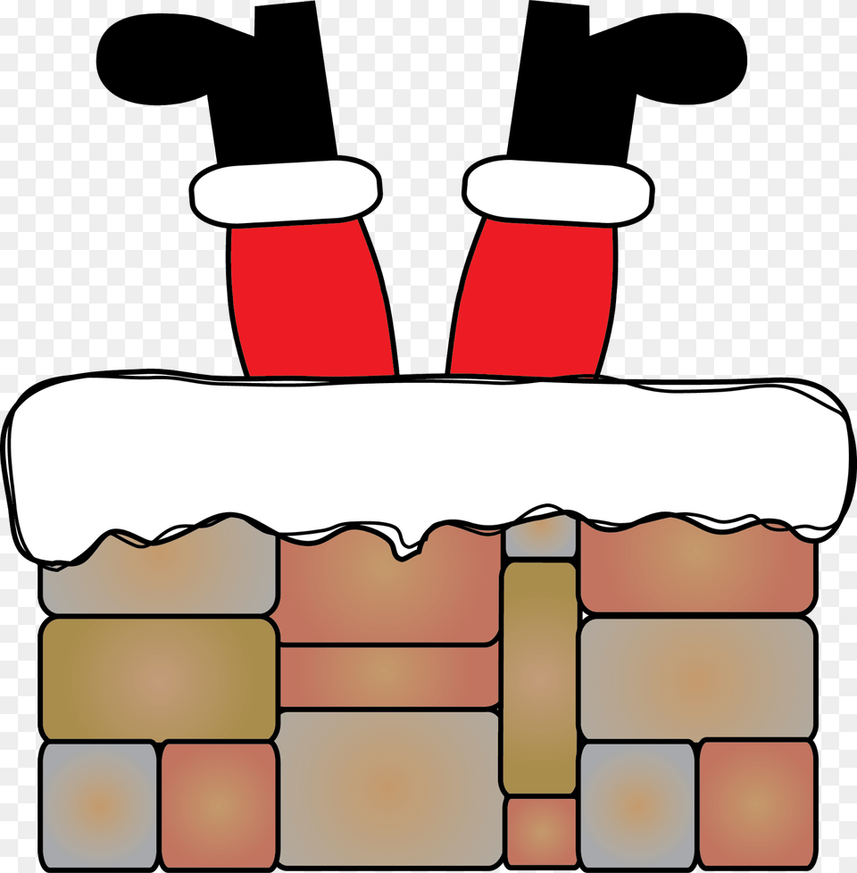 Santa Stuck In A Chimney Santa Stuck In Chimney Clipart, Brick Free Transparent Png