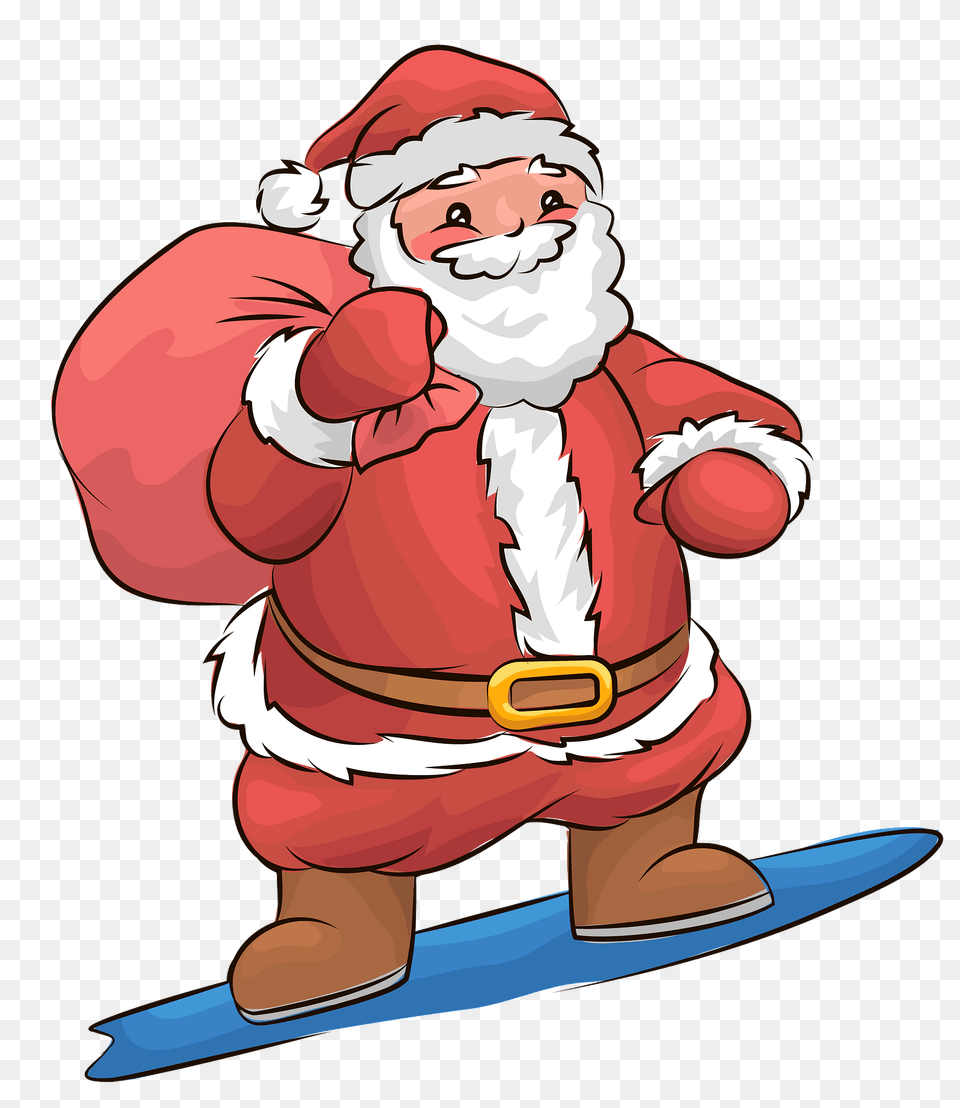 Santa Surfing Clipart, Baby, Person, Face, Head Png Image