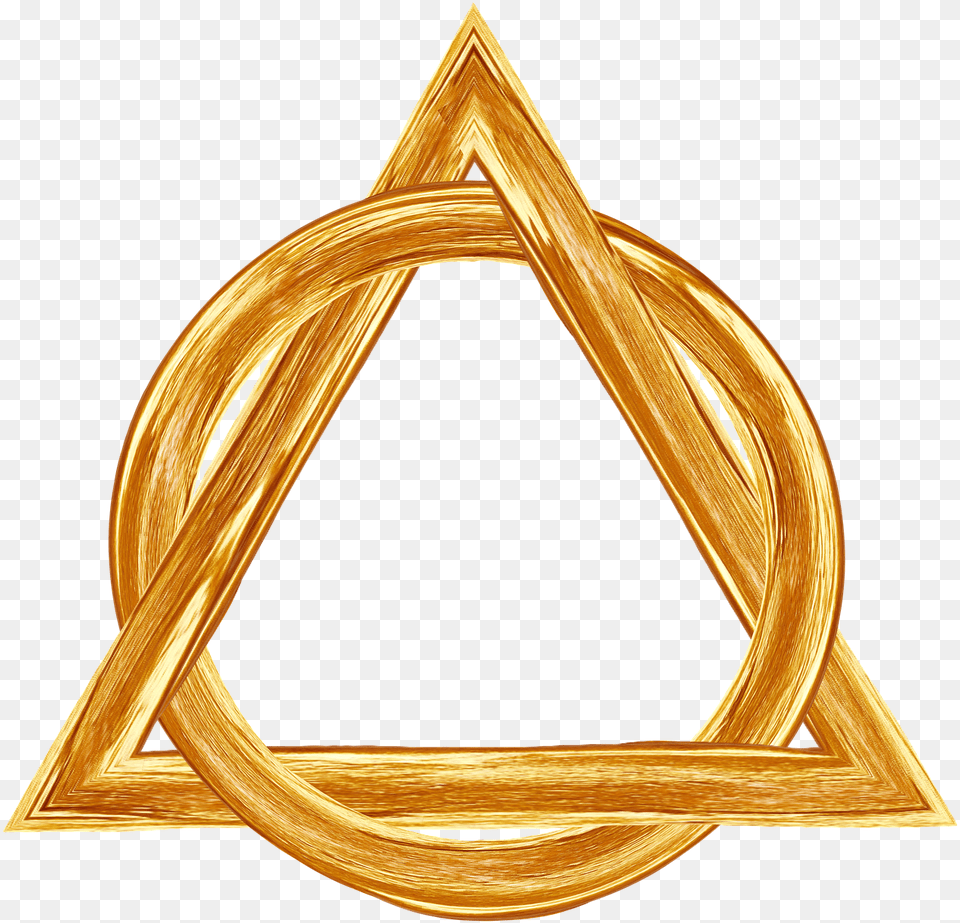 Santa Trinidad Tringulo Crculo Oro Religin Symbol Trojhelnk V Kruhu, Triangle, Gold Free Png Download
