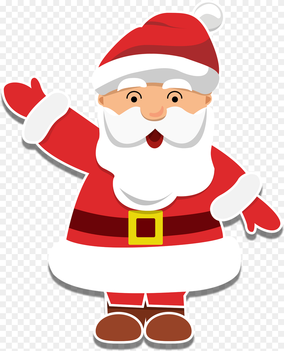 Santa Waving Clipart, Elf, Baby, Person, Face Png Image