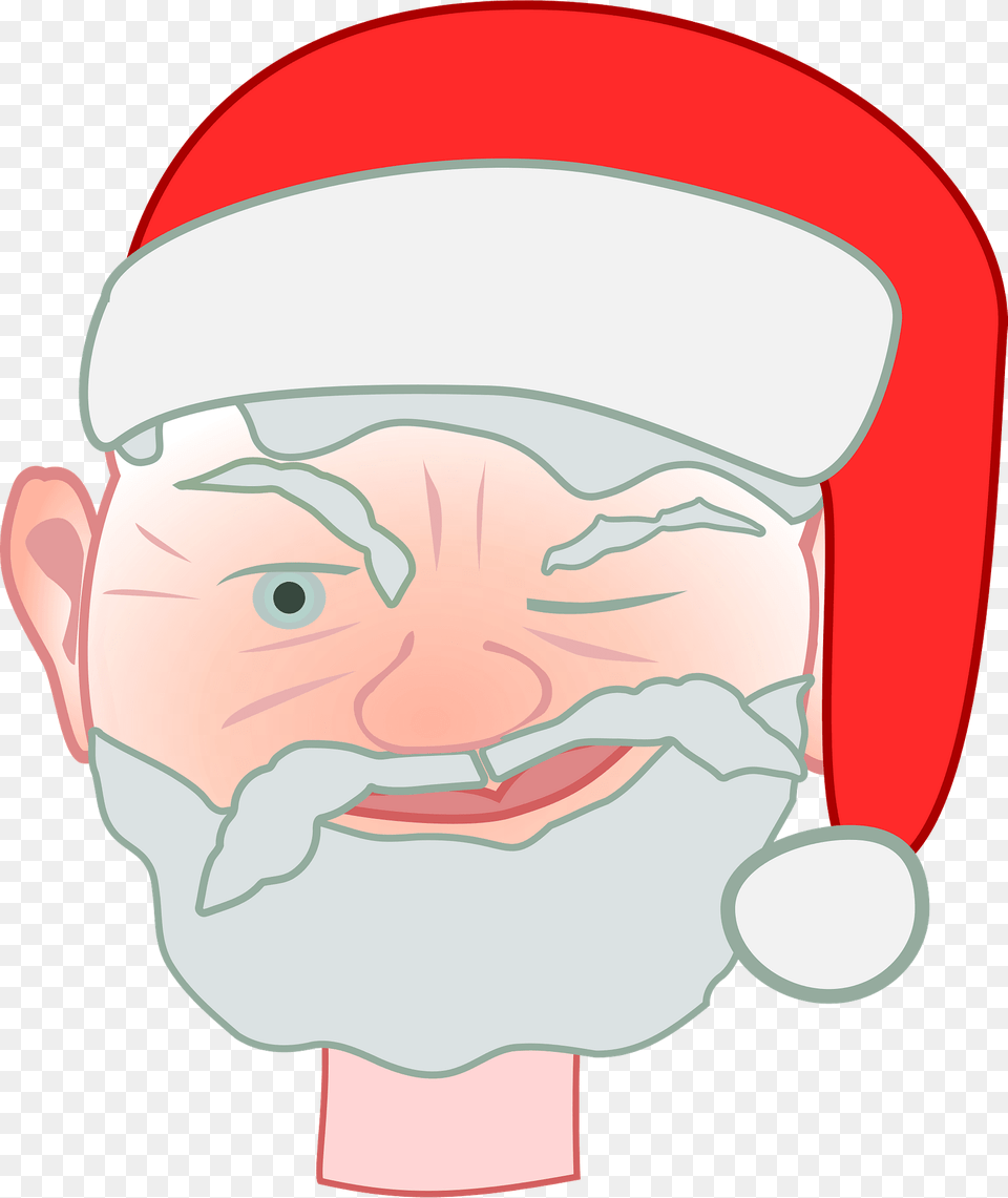 Santa Winking Clipart, Face, Head, Person, Photography Free Transparent Png