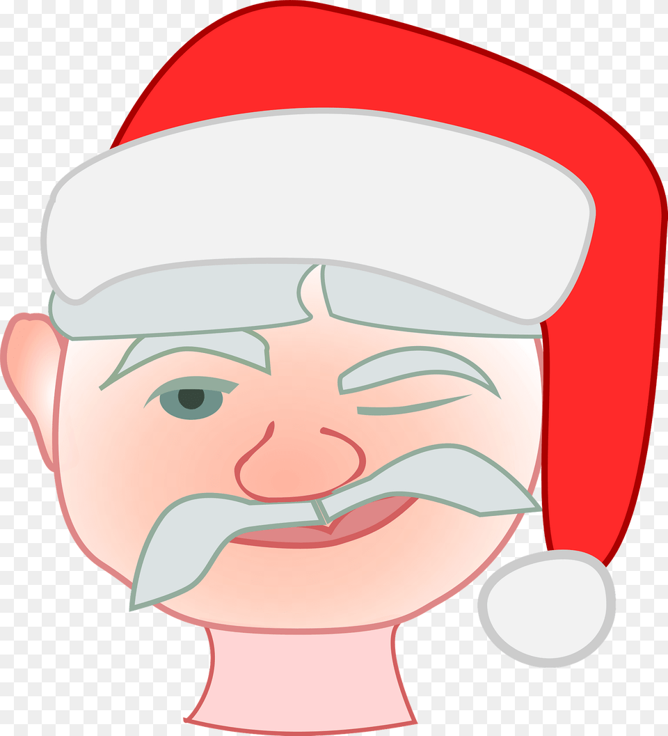 Santa Winking Clipart, Elf, Head, Person, Face Png