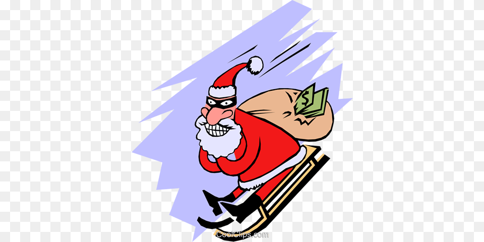Santa With A Bag Of Loot Royalty Vector Clip Art Illustration, Person, Face, Head, Cartoon Free Transparent Png