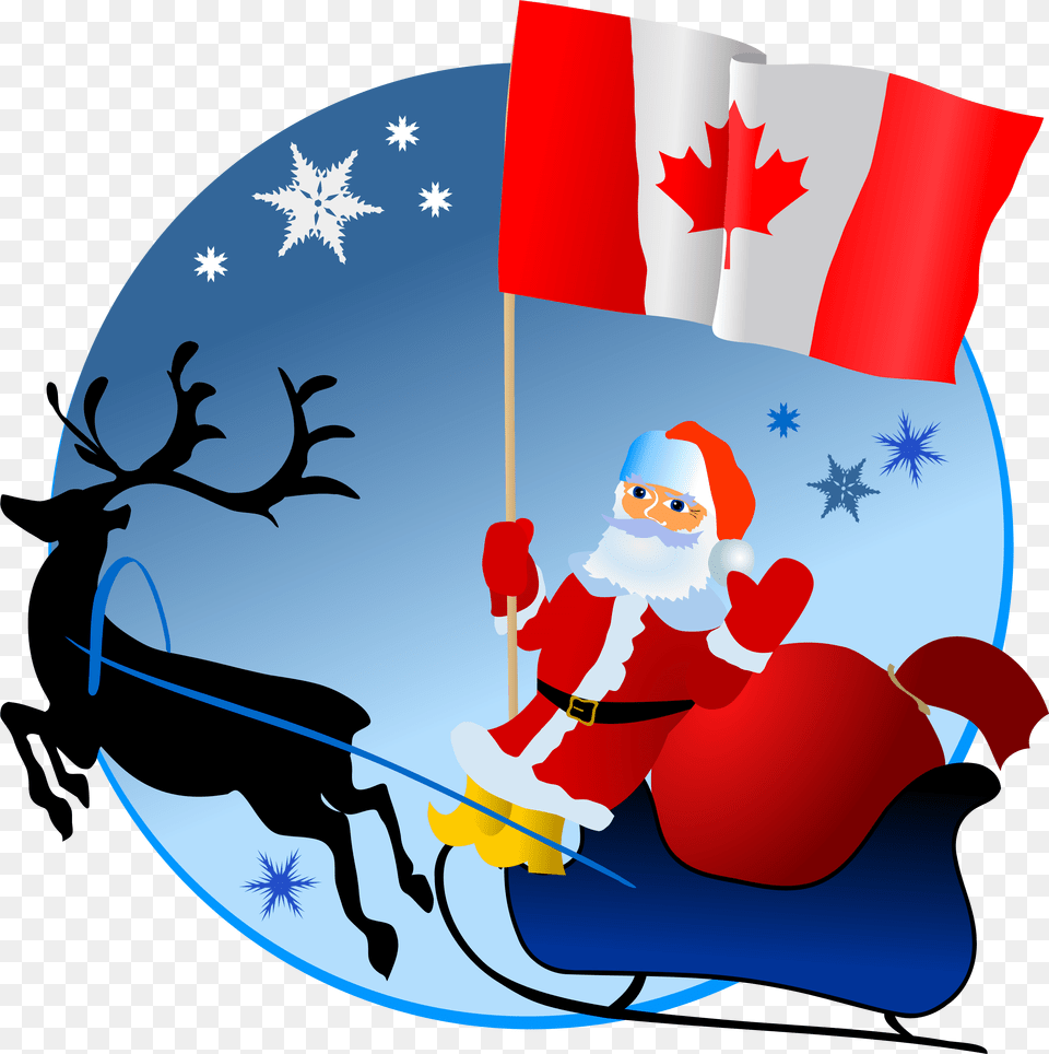 Santa With Canadian Flag Merry Christmas From South Africa Merry Christmas Colombia, Baby, Person Free Png Download