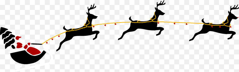 Santa With Flying Deer Clipart, Animal, Antelope, Mammal, Wildlife Free Png Download