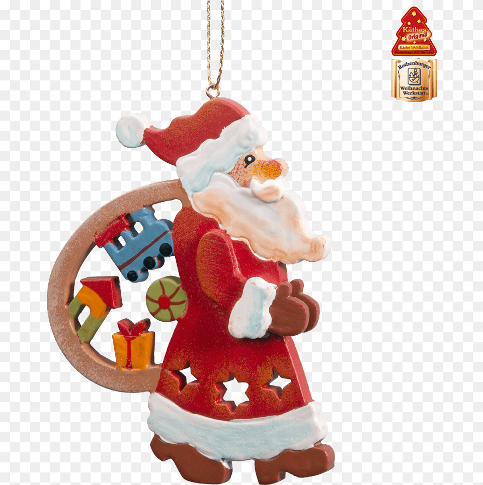 Santa With Gift Bag Santa Claus, Baby, Person, Food, Sweets Free Png