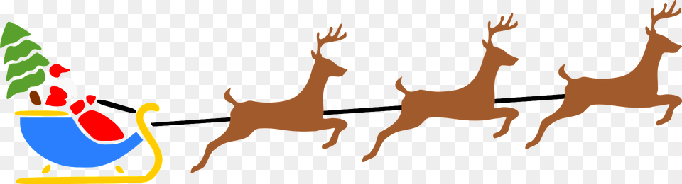 Santa With His Deer Clipart, Animal, Antelope, Mammal, Wildlife Png