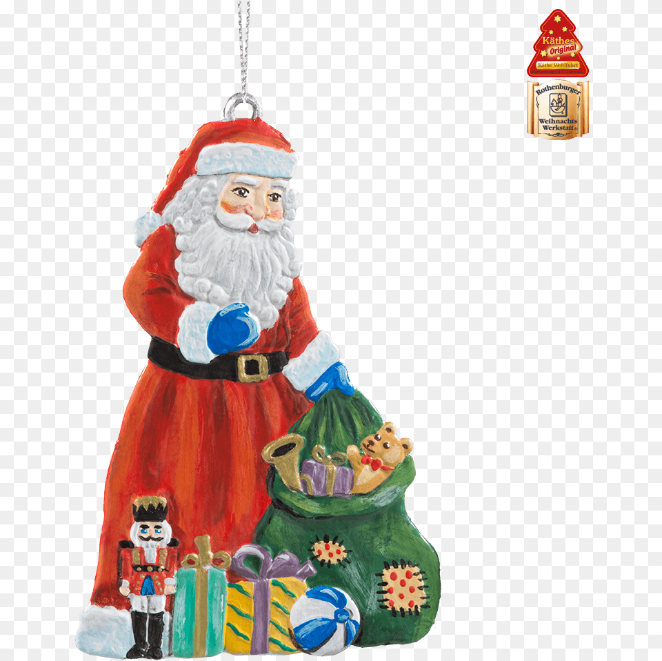 Santa With Toys Christmas Ornament, Person, Boy, Child, Male Free Png Download