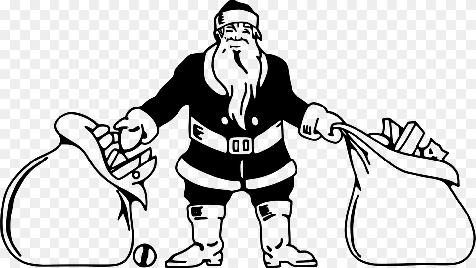 Santa With Toys Clipart, Adult, Male, Man, Person Png