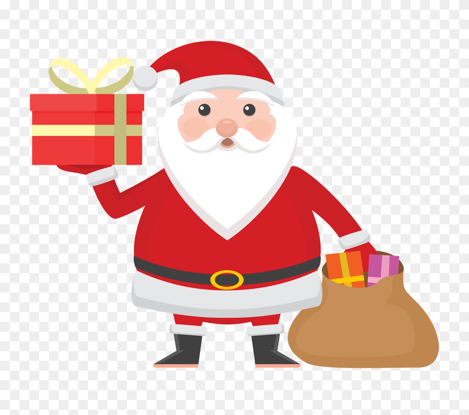 Santa With Transparent Background Cartoon Santa Claus Merry Christmas, Elf, Bulldozer, Machine Png Image