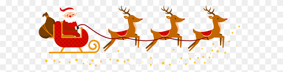 Santa With Transparent Background Vector Clipart, Animal, Deer, Mammal, Wildlife Png Image