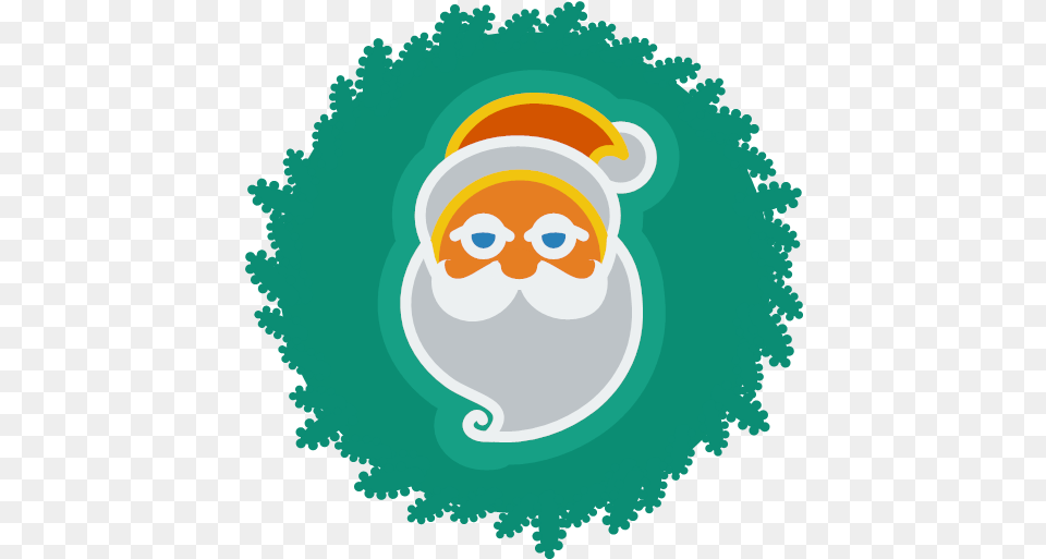 Santa Wreath Xmas Icon Christmas Wreath, Water Sports, Water, Swimming, Sport Free Png