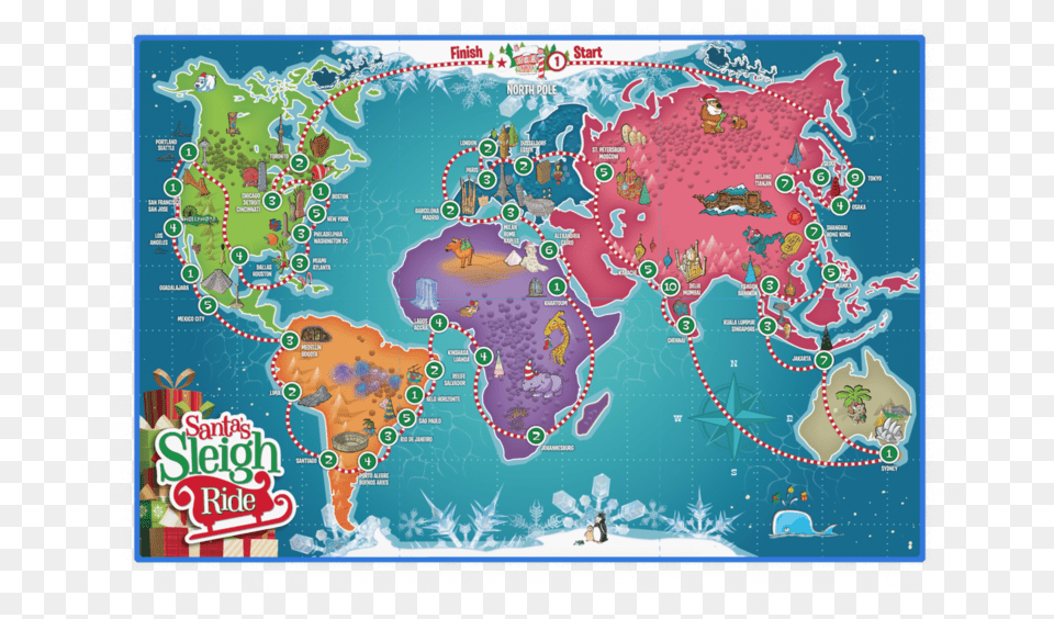 Santa39s Sleigh Ride By Ralph Disylvestro, Chart, Plot, Map, Atlas Png