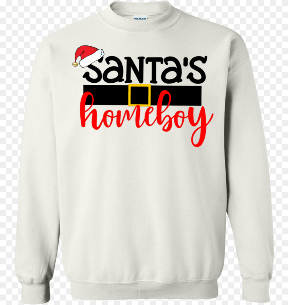 Santas Homeboy Santa Belt Hat Funny Boy Christmas Sweatshirt, Clothing, Hoodie, Knitwear, Sweater Png
