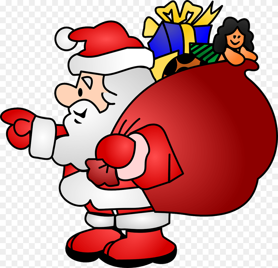 Santas Sack Full Of Holiday Cartoons, Face, Head, Person, Baby Free Png