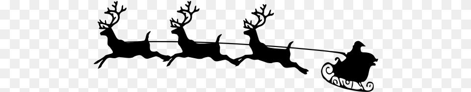 Santas Sleigh Isolated Holiday Message For Neighbors, Gray Png