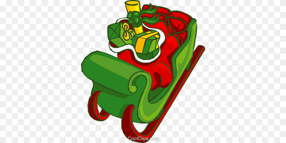 Santas Sleigh Royalty Vector Clip Art Illustration, Grass, Lawn, Plant, Dynamite Free Png Download