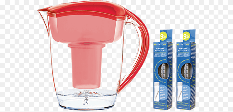 Santevia Water Pitcher Red Filtration, Jug, Water Jug, Bottle, Shaker Png Image