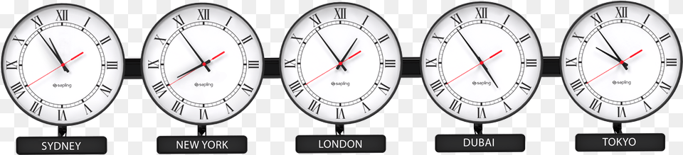 Sapling Round Analog Time Zone Clock Digital Time Zone Clocks For Wall, Analog Clock Png Image