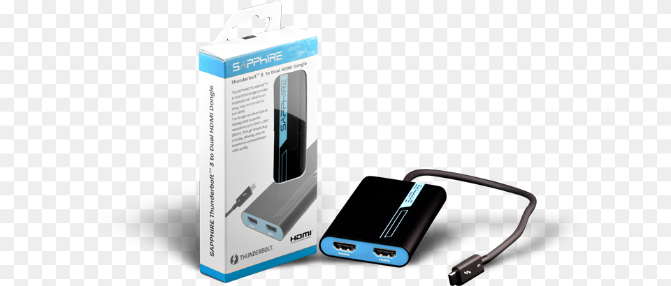 Sapphire Thunderbolt 3 To Dual Hdmi Active Gadget, Adapter, Electronics, Hardware, Computer Hardware Free Png Download