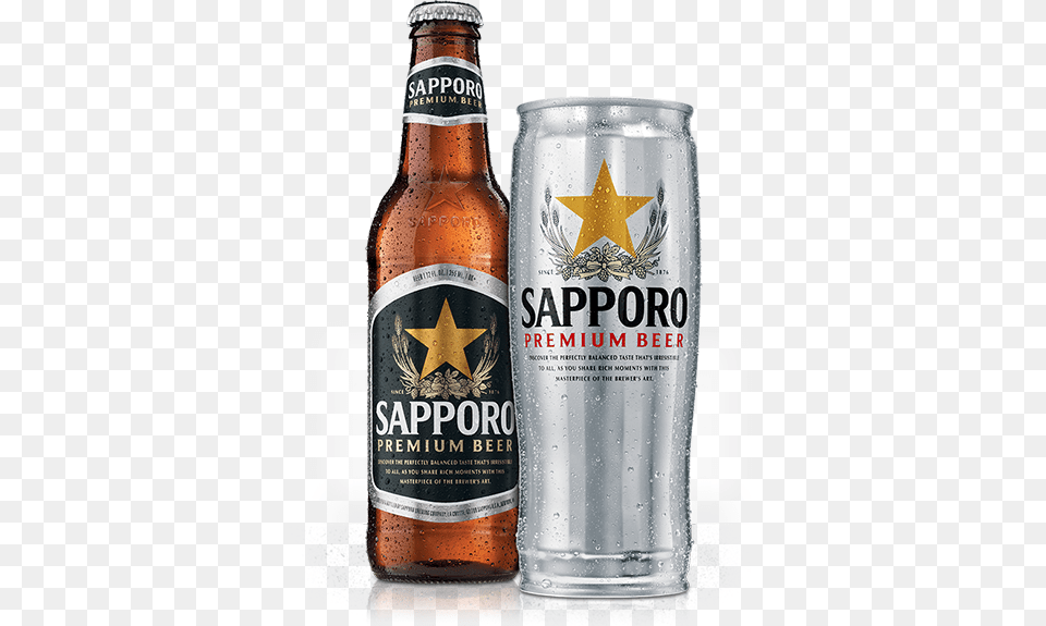 Sapporo Premium Beer, Alcohol, Beverage, Lager, Bottle Free Transparent Png