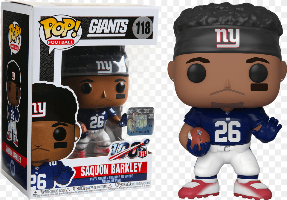 Saquon Barkley New York Giants Pop Vinyl Figure Saquon Barkley Funko Pop, Baby, Person, Face, Head Free Transparent Png