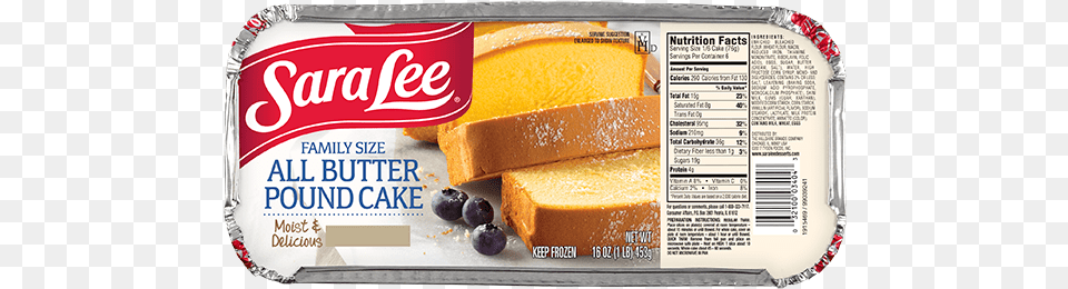 Sara Lee Pound Cake 1075 Transparent, Food, Lunch, Meal, Bread Png