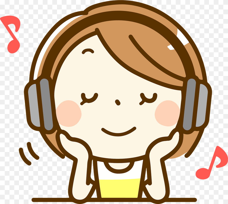 Sara Woman Is Listening To Music With Headphones Clipart, Electronics Free Transparent Png