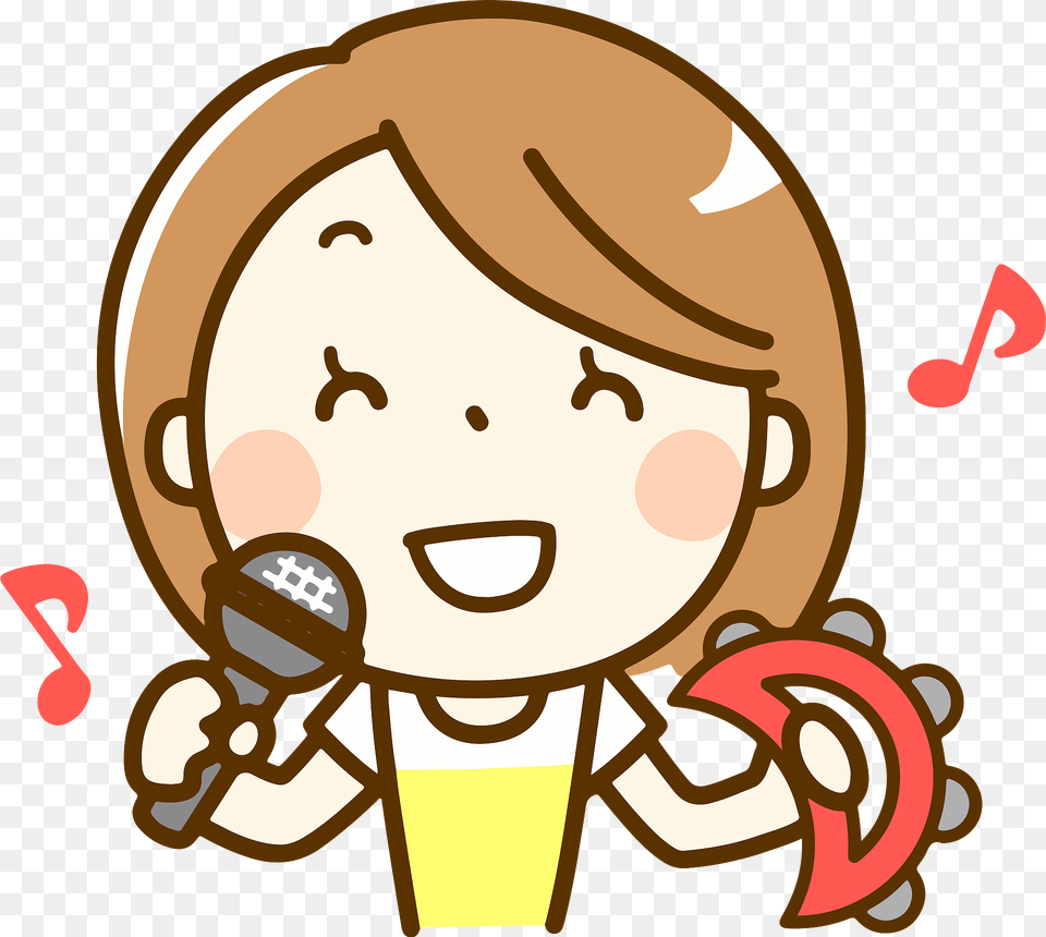 Sara Woman Is Singing Karaoke Clipart, Electrical Device, Microphone, Cream, Dessert Free Png