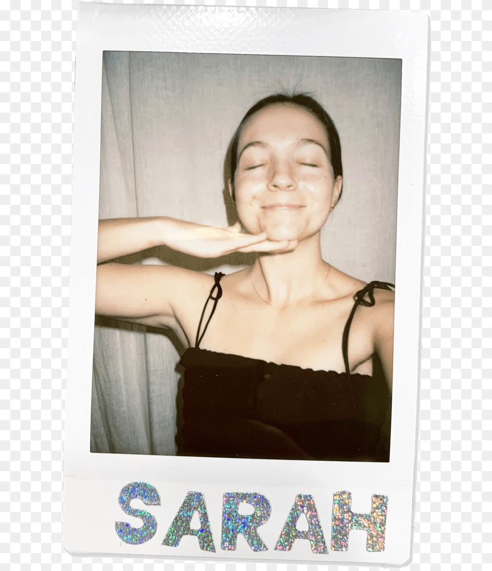 Sarah Polaroid Picture Frame, Woman, Female, Face, Person Png