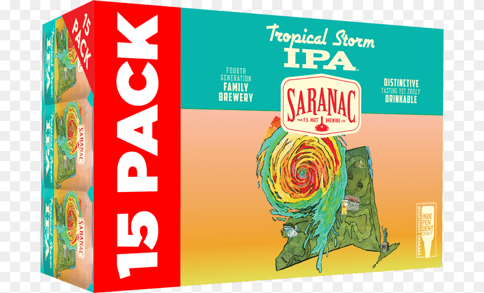 Saranac Tropical Storm Ipa Box Flyer, Advertisement, Poster, Food, Sweets Png Image