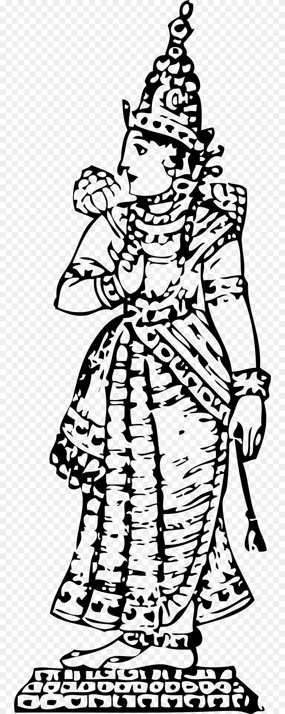 Saraswati Drawing Simple Standing Saraswati Mata For Drawing, Gray Free Png Download