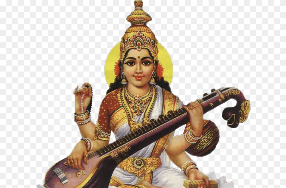 Saraswati Images With White Background, Adult, Wedding, Person, Woman Free Png Download