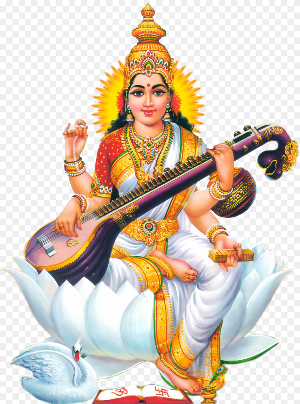 Saraswati Mata Hd Wallpaper Download High Resolution Saraswathi Devi, Adult, Bride, Female, Person Free Png