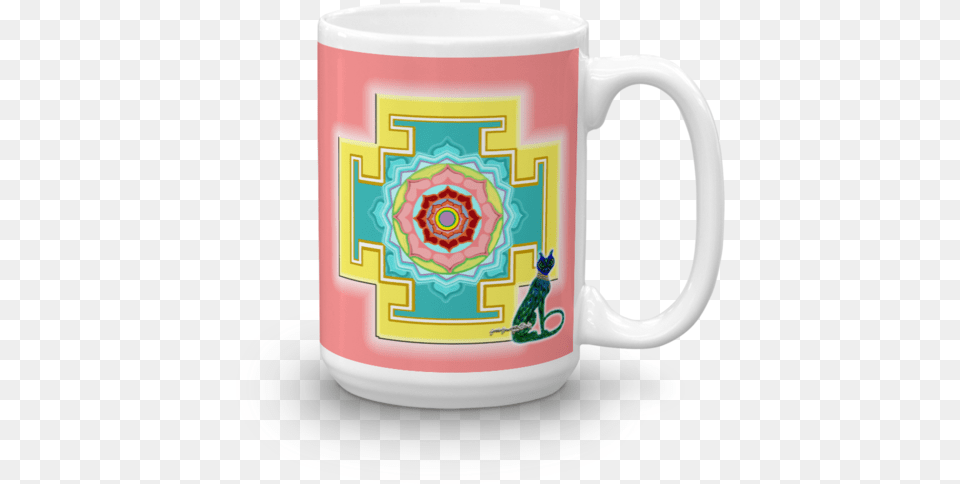 Saraswati S Yantra Mug Mug, Cup, Beverage, Coffee, Coffee Cup Free Transparent Png