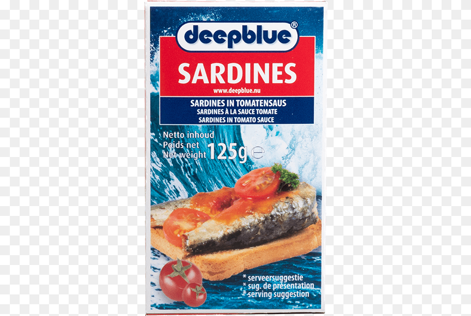 Sardines In Tomato Sauce 125g Packaging And Labeling, Advertisement, Poster, Food, Hot Dog Free Transparent Png