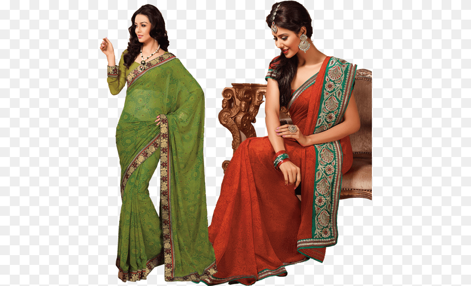 Saree Model, Clothing, Sari, Silk, Adult Png