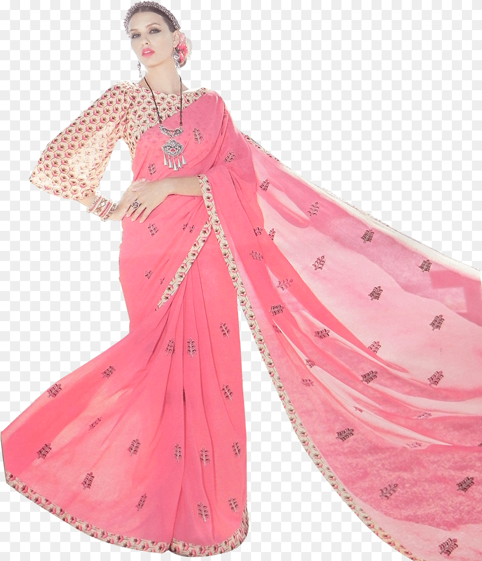 Sari, Clothing, Dress, Formal Wear, Silk Png