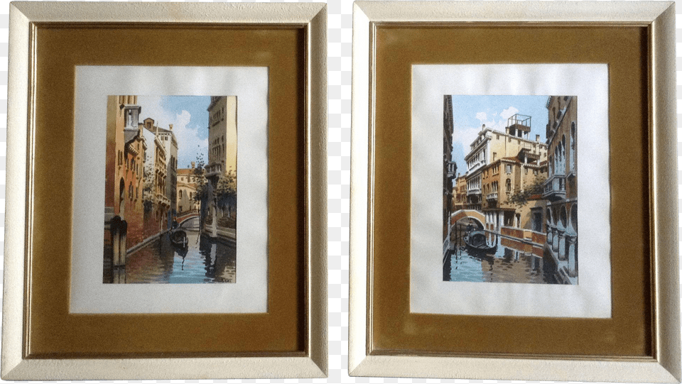 Sari Watercolor Paintings Venetian Gondola In Canal Picture Frame, Architecture, Building, Photo Frame, Boat Png Image