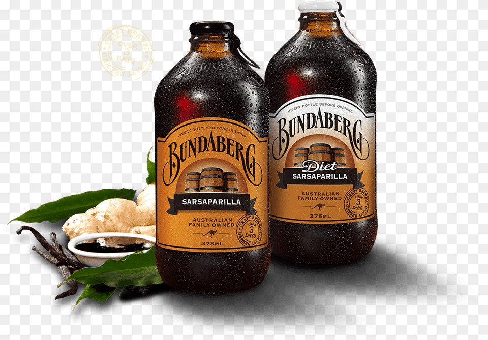 Sarsparilla Bundaberg Diet Root Beer, Alcohol, Beverage, Beer Bottle, Bottle Png