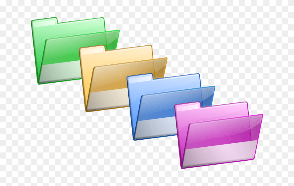 Sarxos Simple Green Yellow Blue Violet Folders, File, File Binder, File Folder, Bulldozer Free Transparent Png