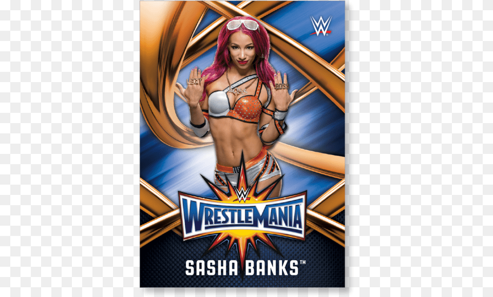 Sasha Banks 2017 Wwe Road To Wrestlemania Wrestlemania Wwe Undertaker Trading Cards, Adult, Poster, Person, Female Free Png
